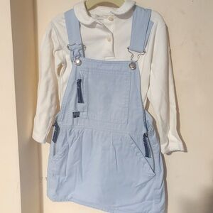 European Toddler Girl Overall Jumper & Blouse Set - 3 year